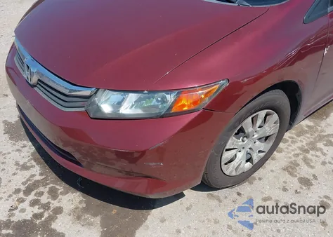 2012 Honda Civic Lx z USA, uszkodzony, nr VIN 2HGFB2F5XCH612873